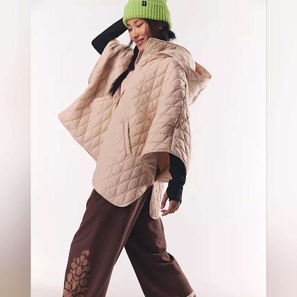Free People Park City Quilted Poncho